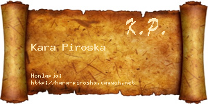 Kara Piroska névjegykártya